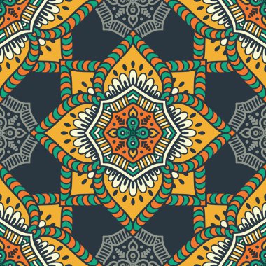 etnik çiçek seamless modeli