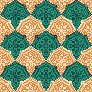 etnik çiçek seamless modeli