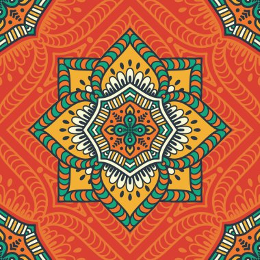 etnik çiçek seamless modeli