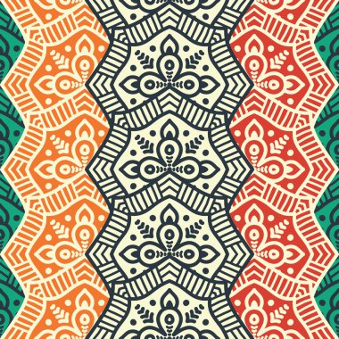 etnik çiçek seamless modeli