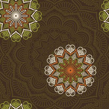 etnik çiçek seamless modeli