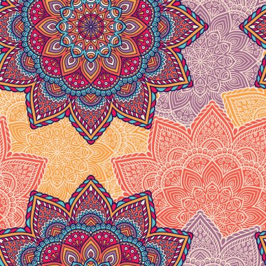 etnik çiçek seamless modeli