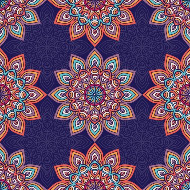 etnik çiçek seamless modeli