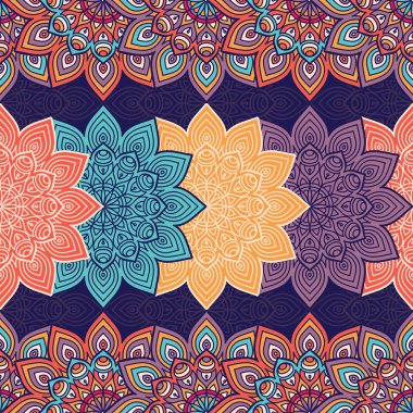 etnik çiçek seamless modeli