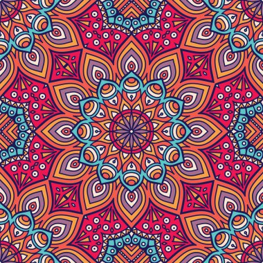 etnik çiçek seamless modeli