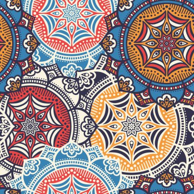 etnik çiçek seamless modeli