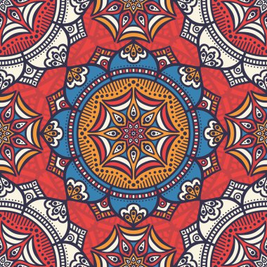 etnik çiçek seamless modeli