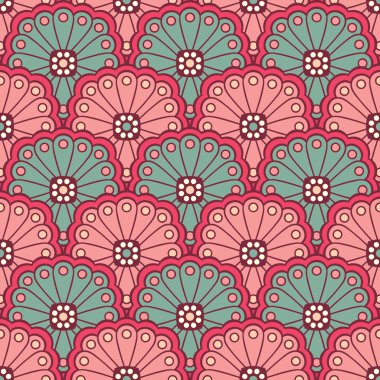 etnik çiçek seamless modeli