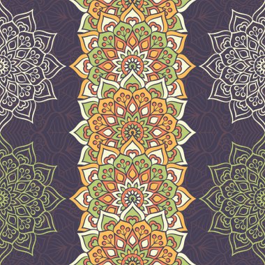 etnik çiçek seamless modeli