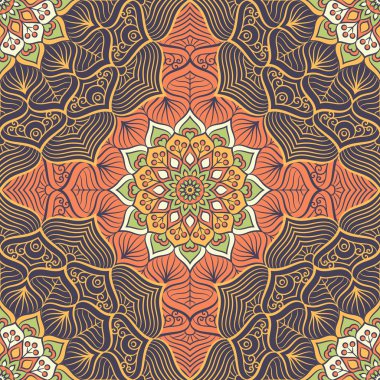 etnik çiçek seamless modeli