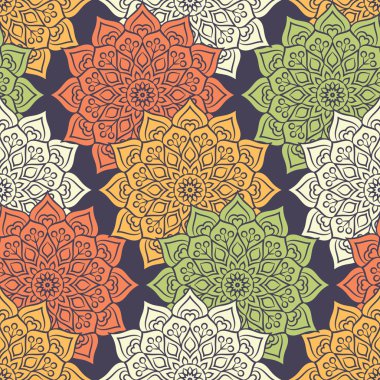 etnik çiçek seamless modeli