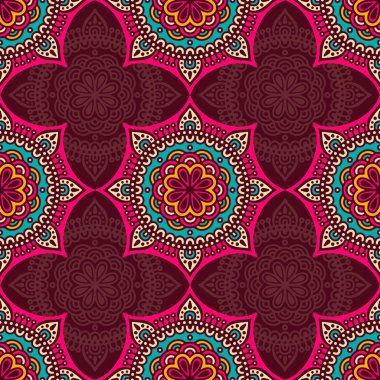 etnik çiçek seamless modeli