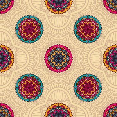 etnik çiçek seamless modeli