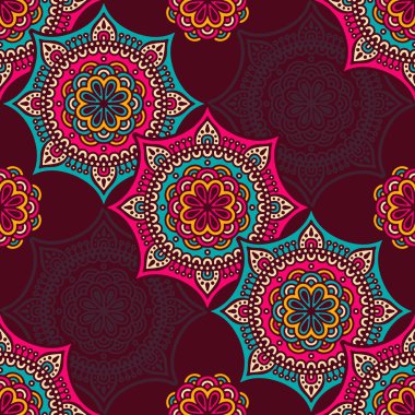 etnik çiçek seamless modeli