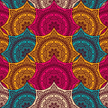 etnik çiçek seamless modeli