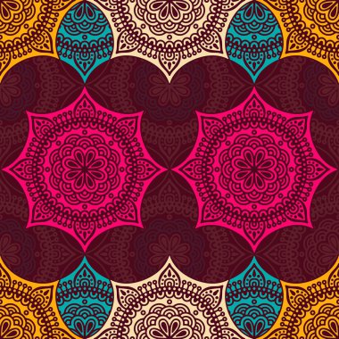 etnik çiçek seamless modeli