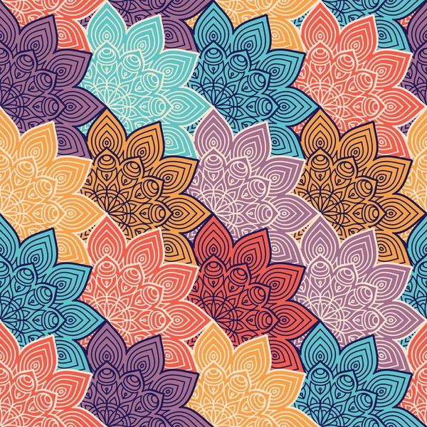 Ethnic floral seamless pattern — Stock Vector