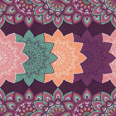 etnik çiçek seamless modeli