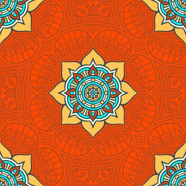 etnik çiçek seamless modeli