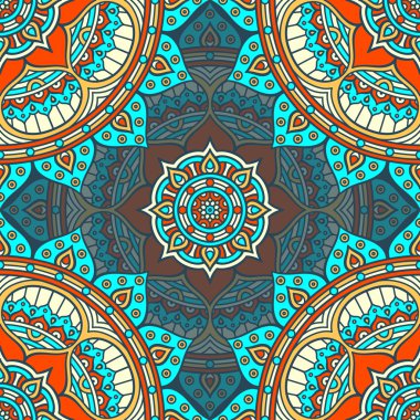 etnik çiçek seamless modeli