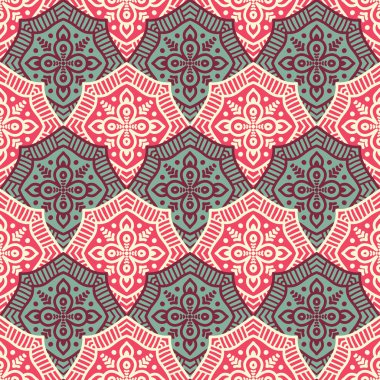 etnik çiçek seamless modeli