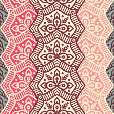 etnik çiçek seamless modeli