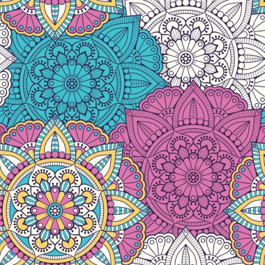 etnik çiçek seamless modeli