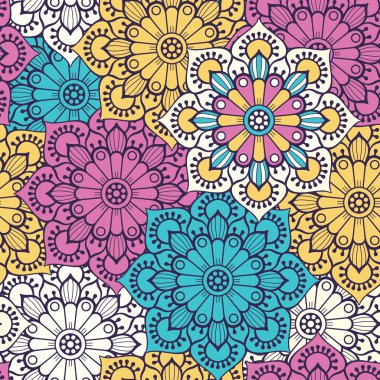 etnik çiçek seamless modeli