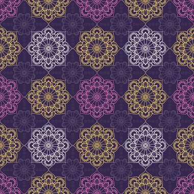 etnik çiçek seamless modeli