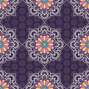 etnik çiçek seamless modeli