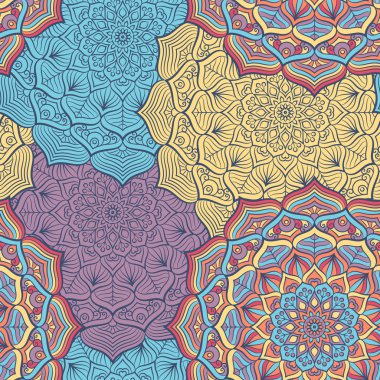 etnik çiçek seamless modeli