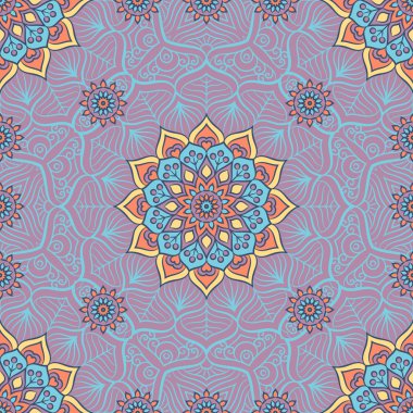 etnik çiçek seamless modeli