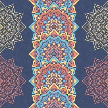 etnik çiçek seamless modeli