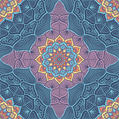 etnik çiçek seamless modeli