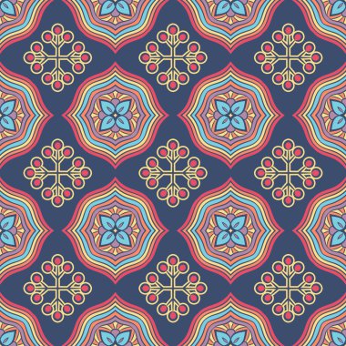 etnik çiçek seamless modeli