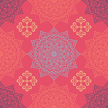 etnik çiçek seamless modeli