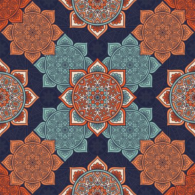 etnik çiçek seamless modeli