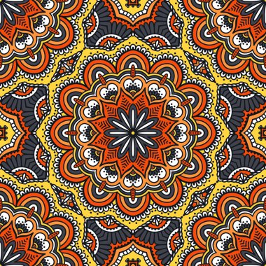 etnik çiçek seamless modeli