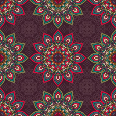 etnik çiçek seamless modeli