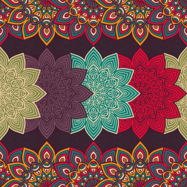 etnik çiçek seamless modeli