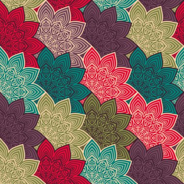 etnik çiçek seamless modeli