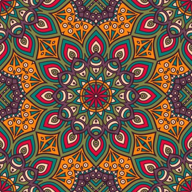 etnik çiçek seamless modeli