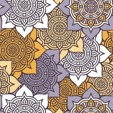 etnik çiçek seamless modeli