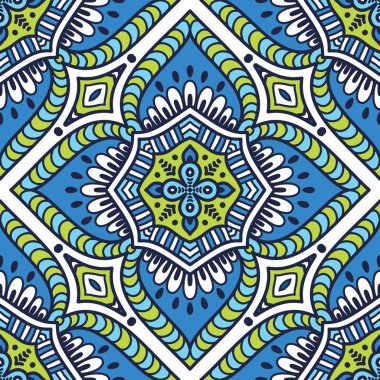 etnik çiçek seamless modeli