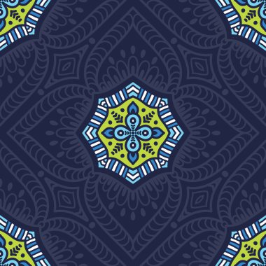 etnik çiçek seamless modeli