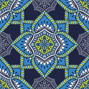 etnik çiçek seamless modeli