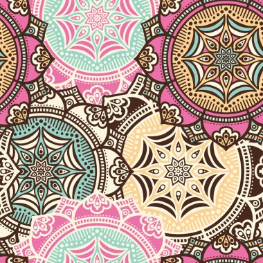 etnik çiçek seamless modeli