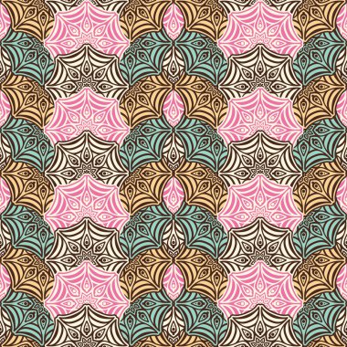 etnik çiçek seamless modeli