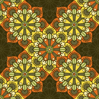 etnik çiçek seamless modeli