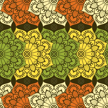 etnik çiçek seamless modeli